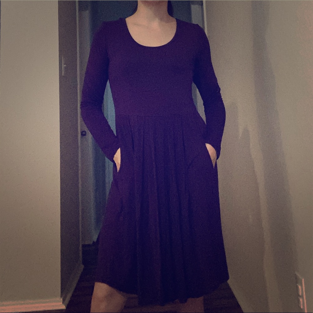 Eggplant color comfy dress WITH POCKETS